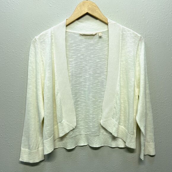 Soft Surroundings Womens Sweater Sz S Cream Open Cropped Cardigan Dolman Sleeve - Picture 1 of 5